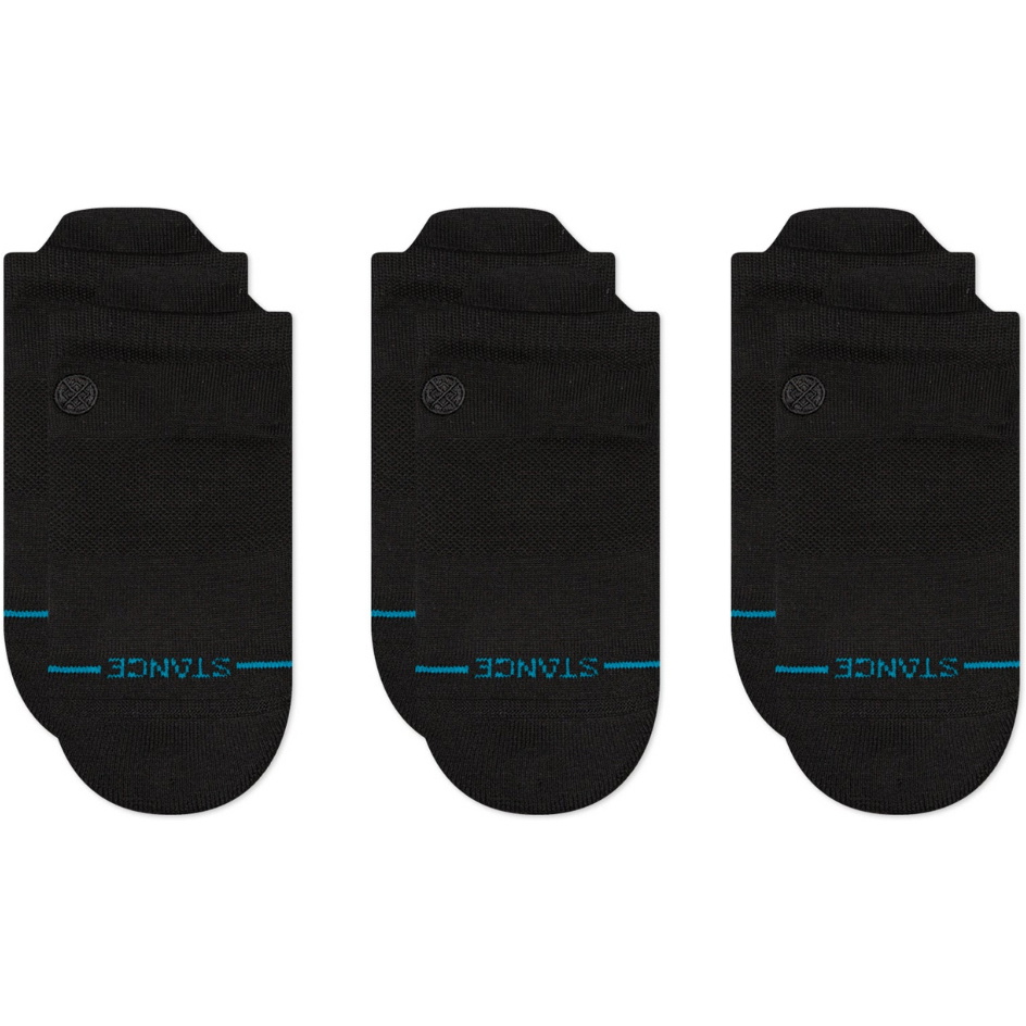 2026 Stance Unisex Icon Low Tab 3er-Pack Socken A256D24ILT - Black / Black
